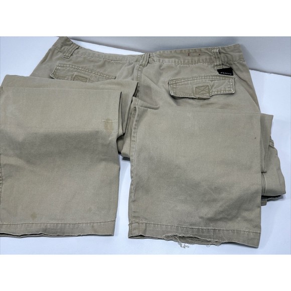 Vtg Y2k Plugg Cargo Pants Beige Khaki 38x34 Skater Baggy Jnco Big Pockets READ - Picture 8 of 10